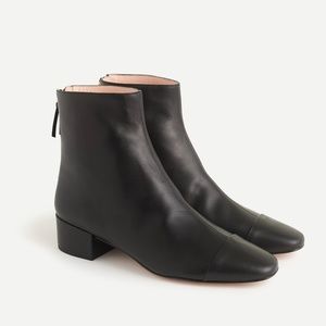 J. Crew Leather Cap-Toe Ankle Boots 7.5